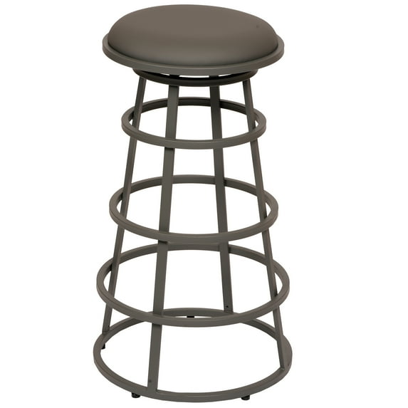 Armen Living Ringo 30" Backless Gray Metal Barstool, Gray