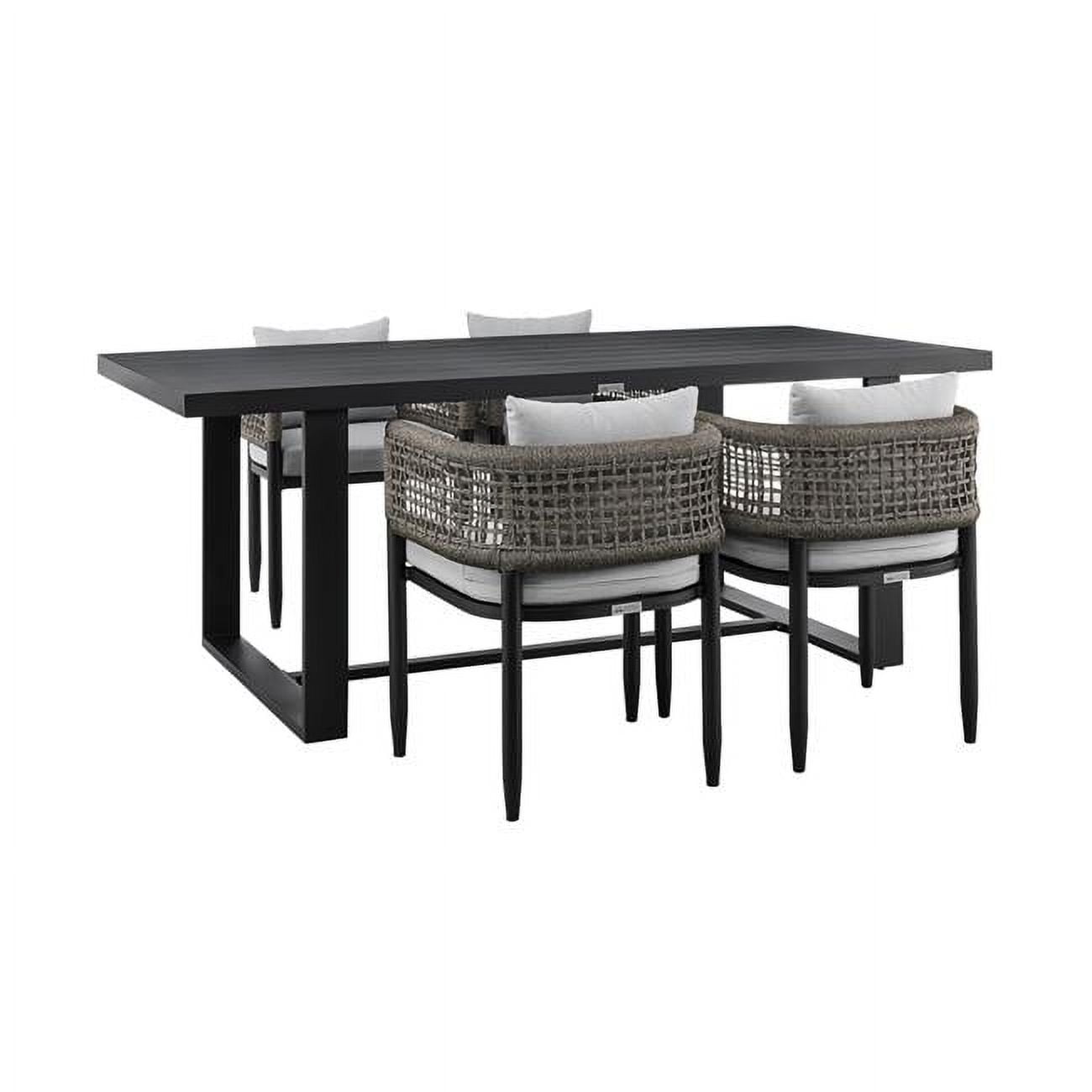 Alegria 5-Piece Black Aluminum and Gray Rope Outdoor Dining Set