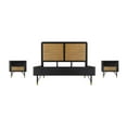 thumbnail image 1 of Armen Living Saratoga 3 Piece Queen Bedroom Set in Black Acacia Wood and Rattan, 1 of 6