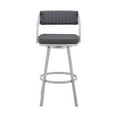 thumbnail image 1 of Scranton 30" Swivel Slate Gray Faux Leather and Silver Metal Bar Stool, 1 of 3