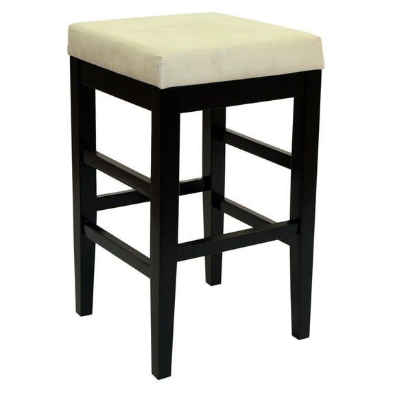 Armen Living Sonata Stationary Barstool-Color:Beige,Finish:Black,Size:30 inch