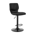 thumbnail image 1 of Bardot Adjustable Height Black Faux Leather Swivel Bar Stool, 1 of 6