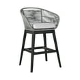 Armen Living Tutti Frutti Indoor Outdoor Bar Height Bar Stool in Black
