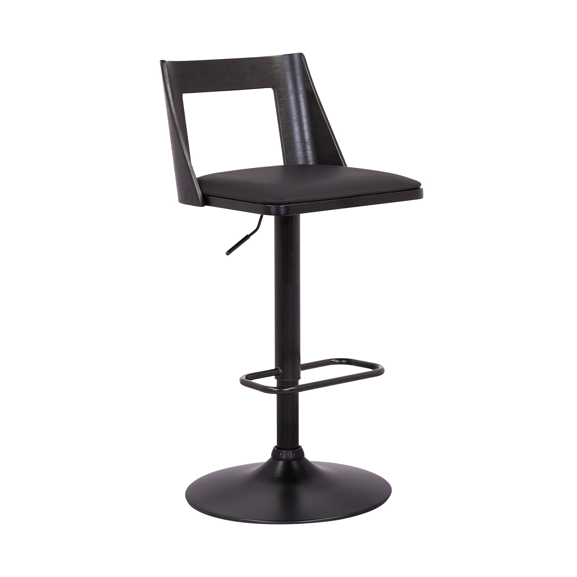 26" Walnut and Gray Faux Leather Swivel Counter Stool