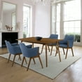 thumbnail image 1 of Armen Living Westmont and Renzo Blue and Walnut 5 Piece Dining Set, 1 of 8
