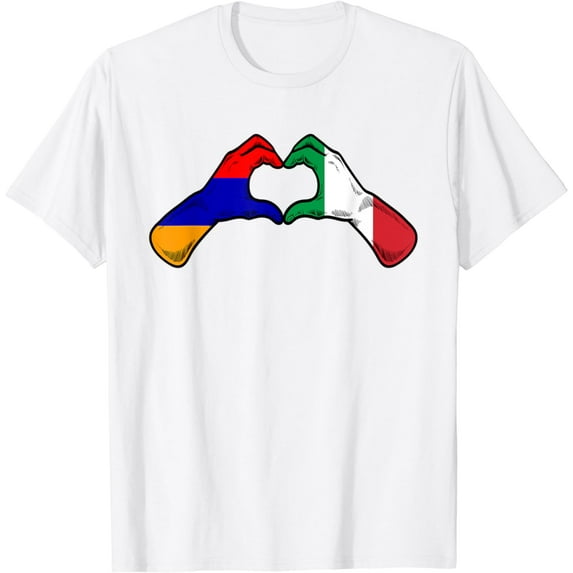 Armenia Italy Flag - Armenian Italian Heart T-Shirt