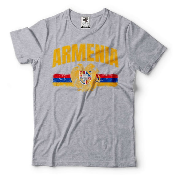 Armenia Unisex Shirt Armenia Flag Logo Country Tshirt Armenian Patriotic Shirts Armenia National Tee (Small Grey)
