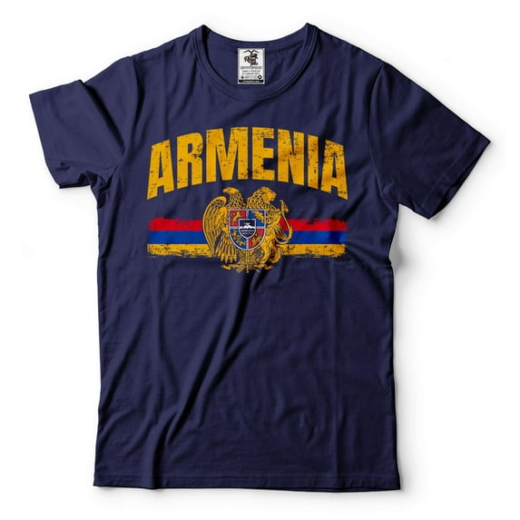 Armenia Unisex Shirt Armenia Flag Logo Country Tshirt Armenian Patriotic Shirts Armenia National Tee (X-Large Navy Blue)