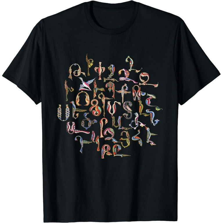 Armenian Alphabet Birds Armenia Symbols T-Shirt Black Small