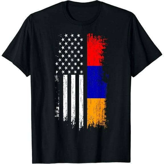 Armenian American Flag T Shirt - Pride Armenia USA Tees T-Shirt