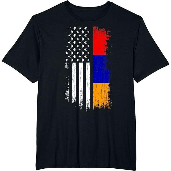 Armenian American Flag T Shirt - Pride Armenia USA Tees T-Shirt