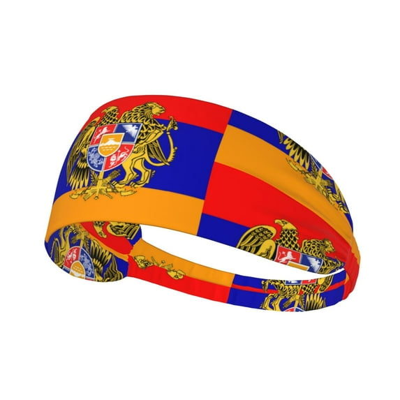 Armenian National Emblem Sweatbands Non Slip Headbands For Fashion Workout Yoga Sports Elastic Bands Exercise