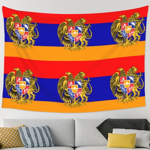 Armenian National Emblem Tapestry Wall Hanging Tapestry For Bedroom Living Room Dorm (60 * 90 Inches)