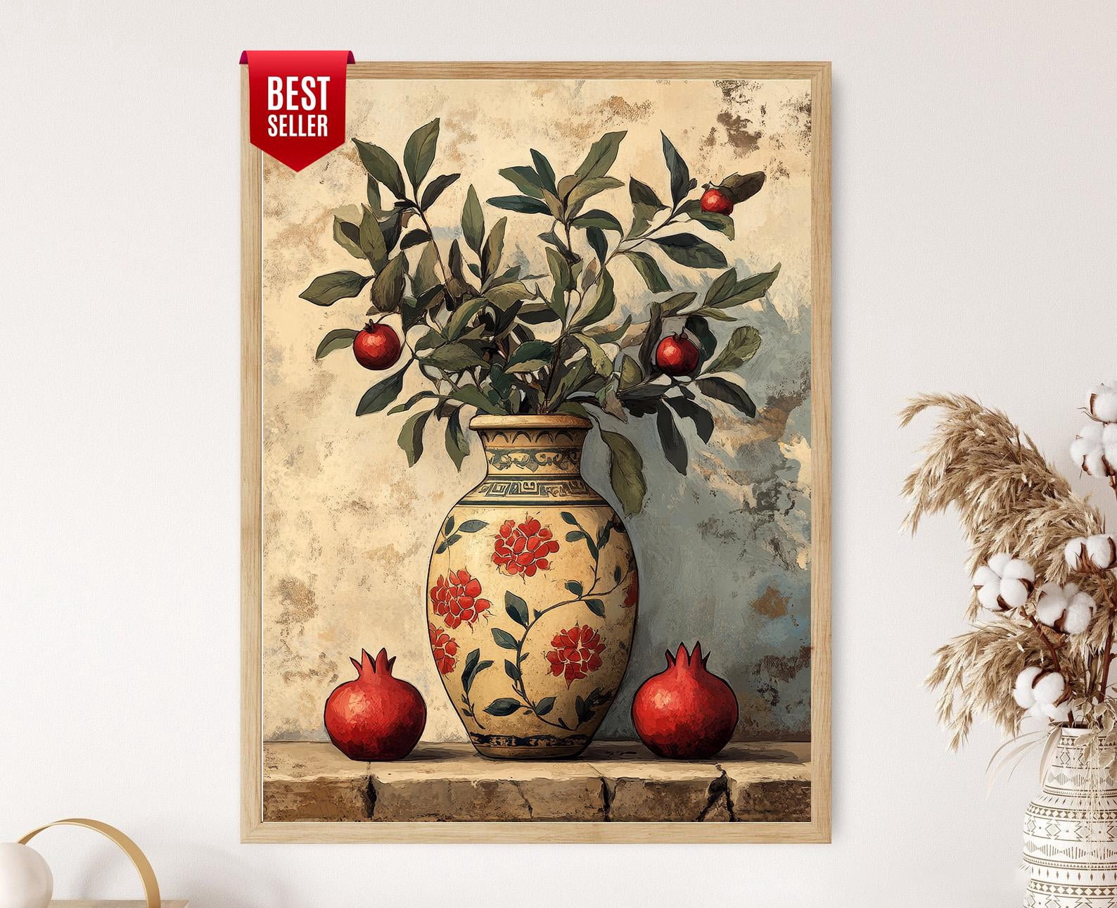 Armenian Pomegranate Vase Art Cultural Symbol Poster , Poster Print ...