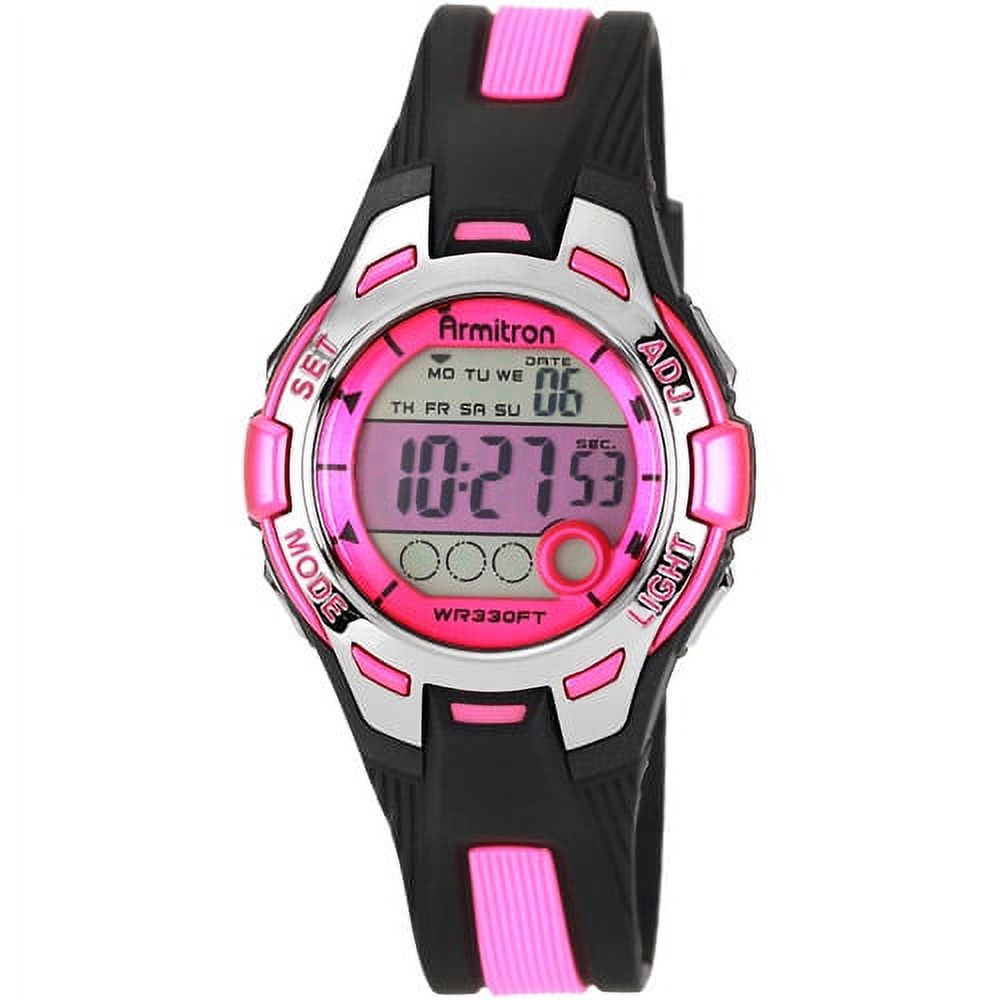 Armitron 45-7030PNK Women Pink & Black Chronograph Digital Sport Watch - image 1 of 3