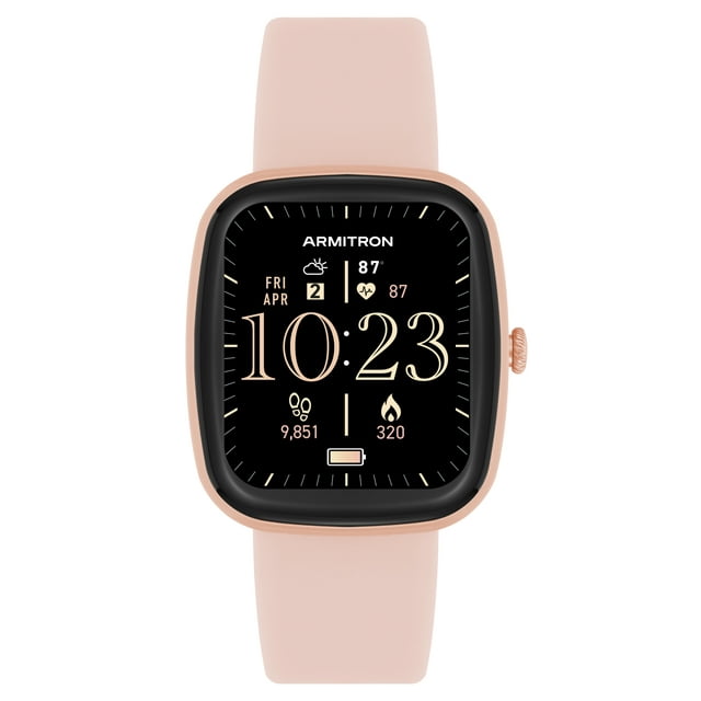 Armitron Connect - Unisex Eclipse Smartwatch - Make and Receive Calls - Beige Silicone Band