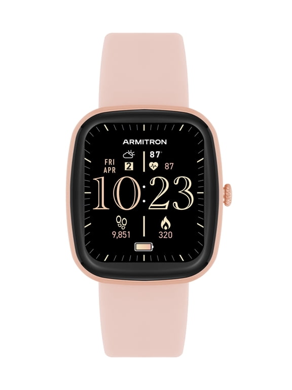 Connect - Unisex Eclipse Smartwatch - Make and Receive Calls - Beige Silicone Band