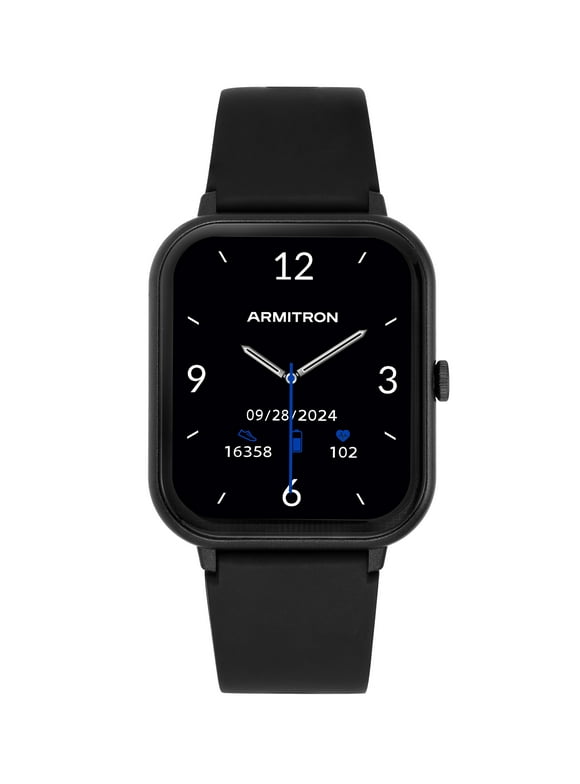 Eclipse Adult 45mm w/Voice Assistant & Backlight Smart Watch w/Charging Cable & Watch Band, Black