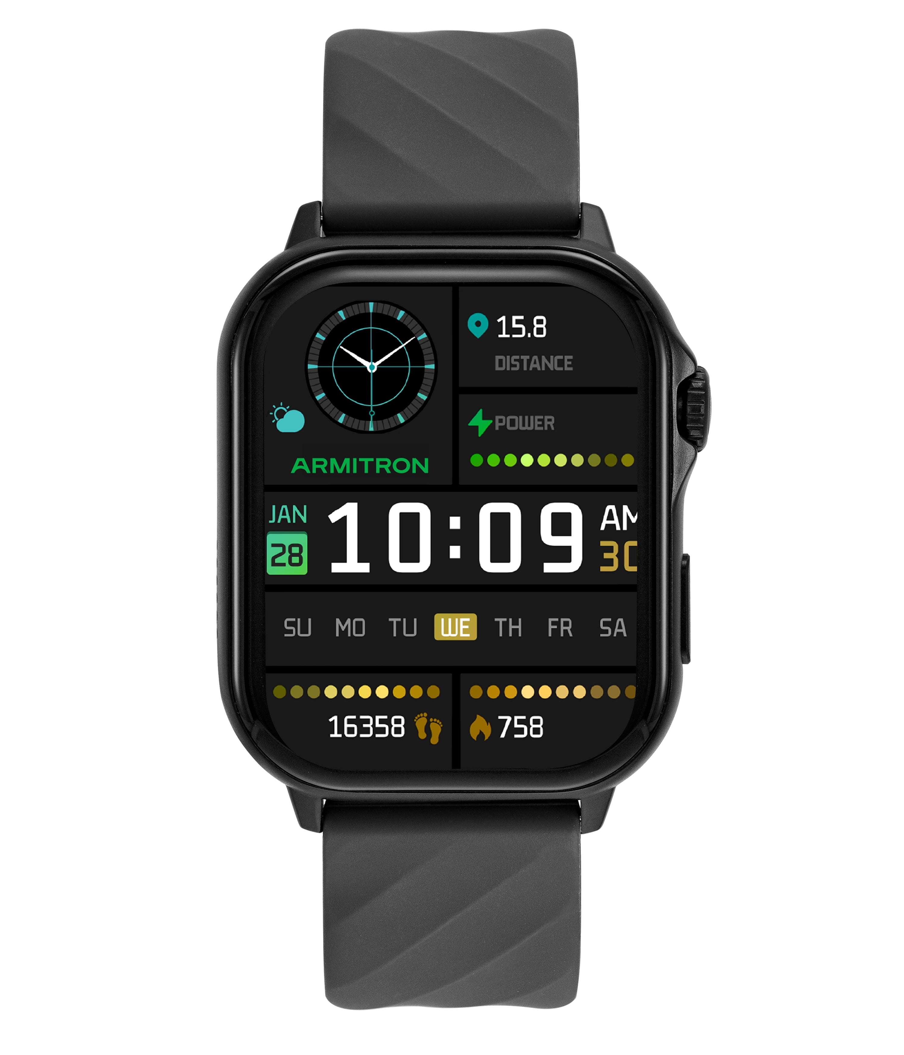 Armitron Connect - Unisex Eclipse Smartwatch - Make and Receive Calls - Gray Silicone Band