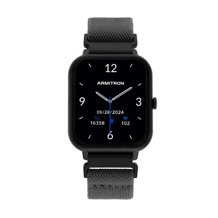 Armitron Eclipse Adult 45mm w/Voice Assistant & Backlight Smart Watch w/Charging Cable, Watch Band, Gray