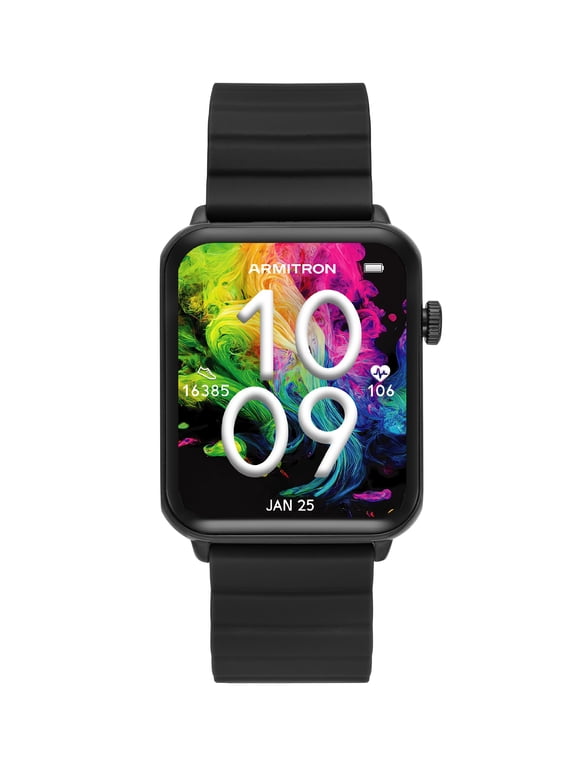 Matrix Adult 44mm w/Voice Assistant & Backlight Smart Watch w/Charging Cable & Watch Band, Black
