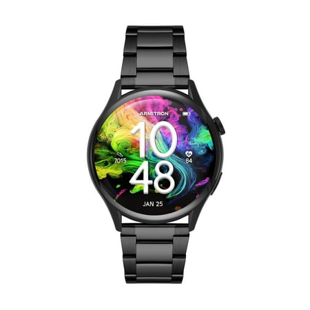Armitron Quantum Adult 45mm w/Voice Assistant & Backlight Smart Watch w/Quick Release Band & Charging Cable, Black