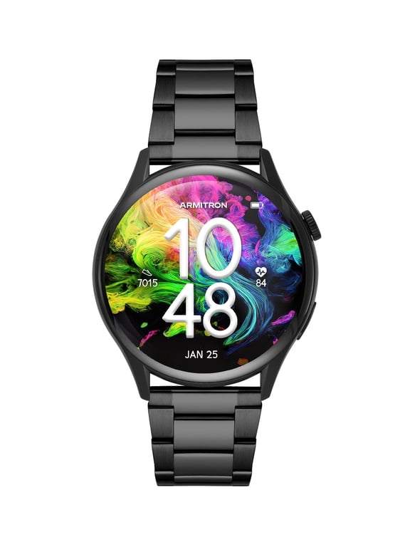 Quantum Adult 45mm w/Voice Assistant & Backlight Smart Watch w/Quick Release Band & Charging Cable, Black