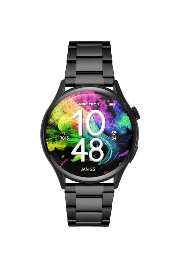 Quantum Adult 45mm w/Voice Assistant & Backlight Smart Watch w/Quick Release Band & Charging Cable, Black