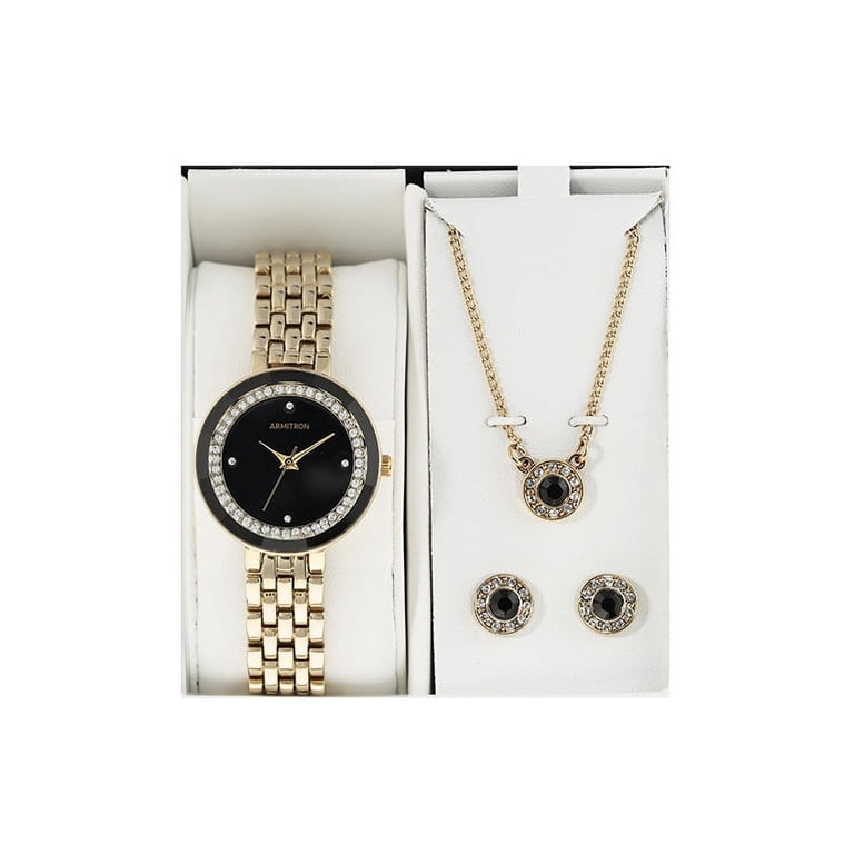 Armitron Ladies Dress Black Round Watch Set - Walmart.com display picture 1
