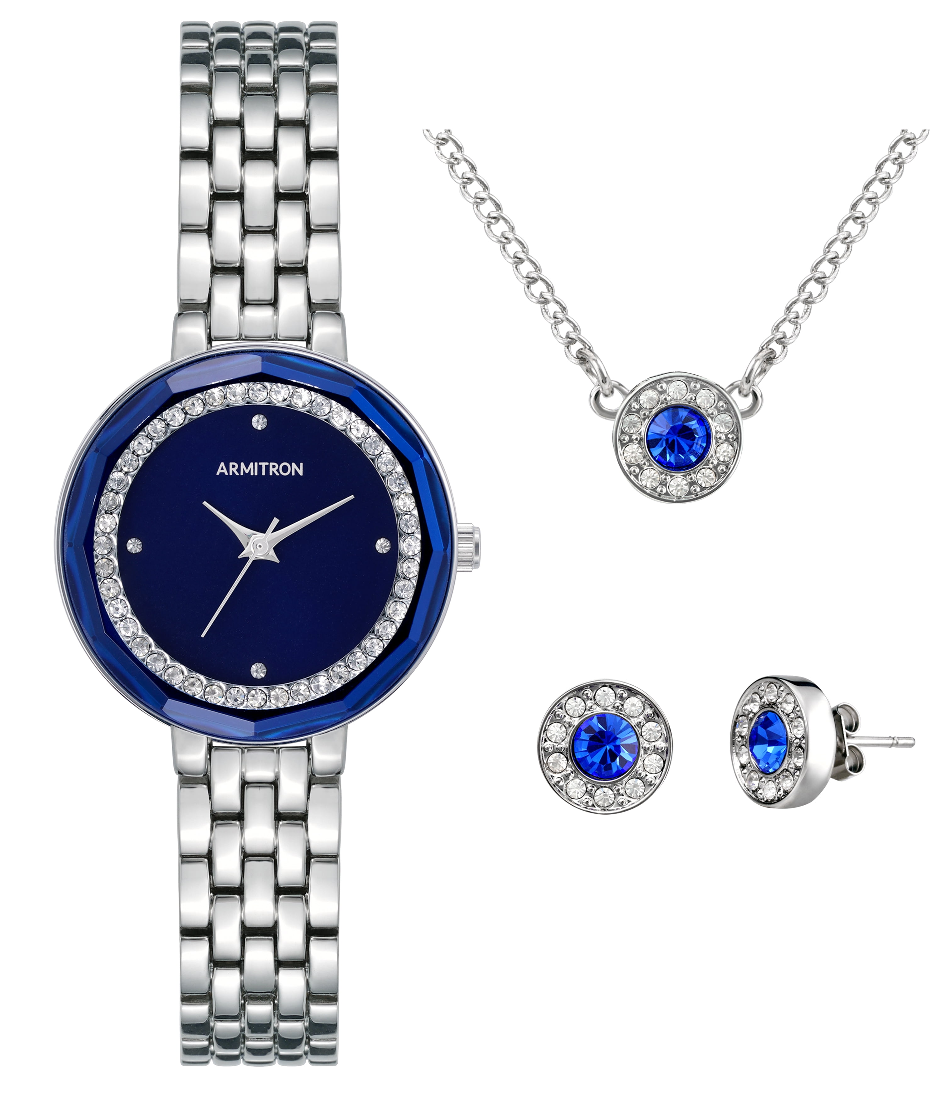 Armitron Ladies Watch And Jewelry Set with Metal Watch Band 
