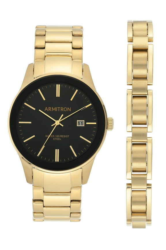 Men's 2pc. Silver-Tone Stainless Steel Watch and Bracelet Set