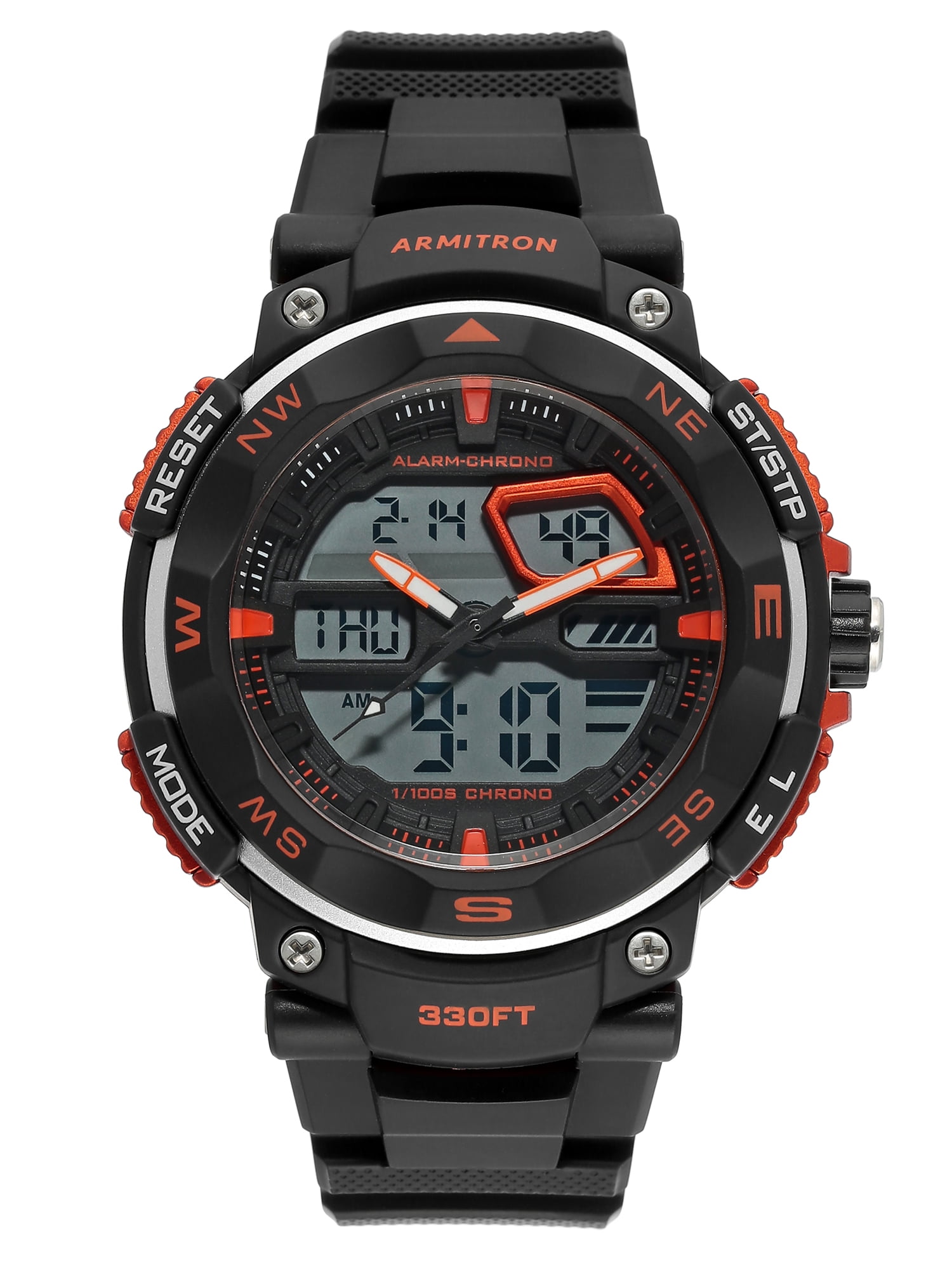Armitron Men's Black and Orange Analog-Digital Watch