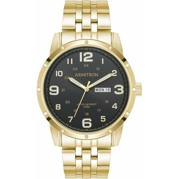 Armitron Men's Day-Date Function Bracelet Watch, 20/5398BKGP