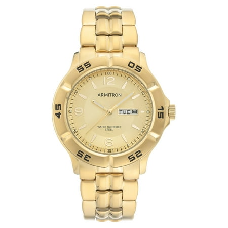 Armitron Men's Gold-Tone and Champagne Day Date Dress Watch