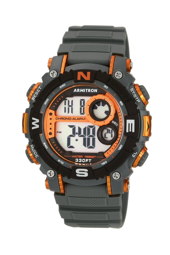 Men's Orange/Gray Digital Sport Watch