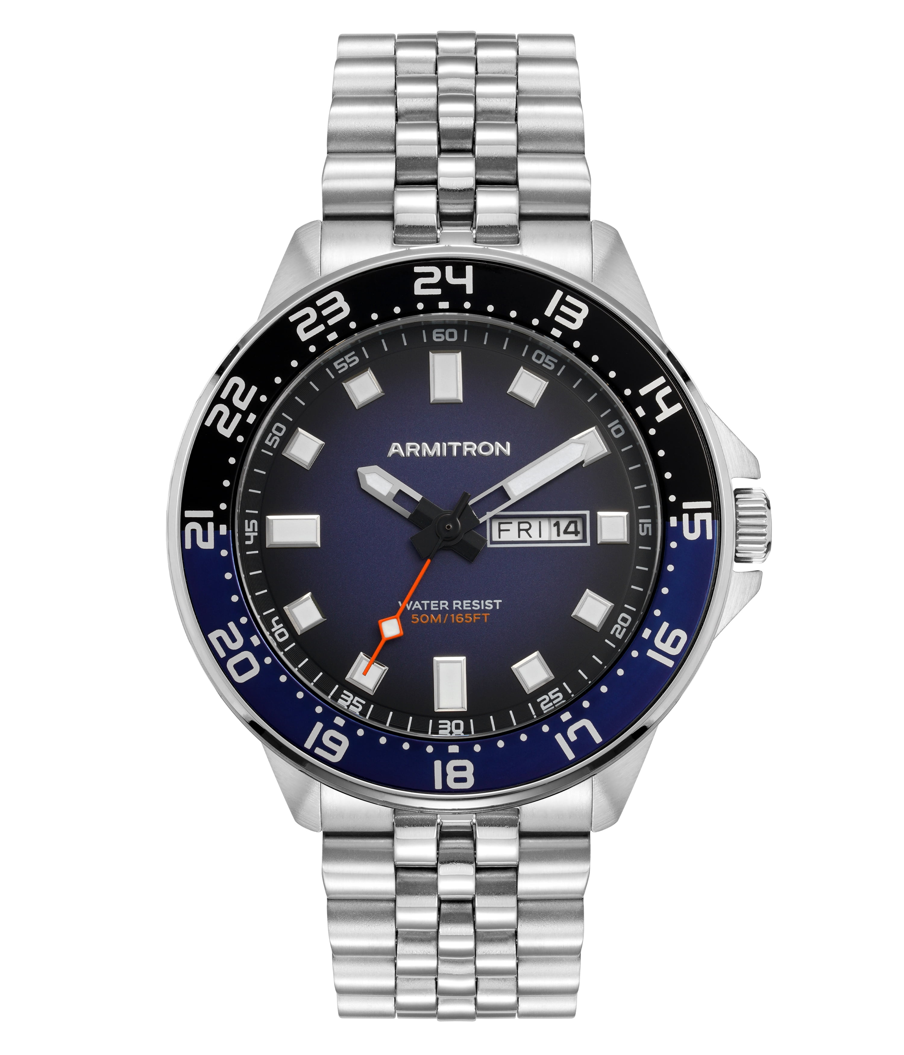 Armitron Adult Men's Analog Metal Silver-Tone 44mm Wristwatch