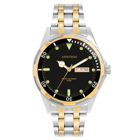 Armitron Men's Two Tone Round Black Dial Casual Watch