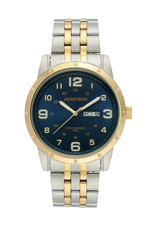Men's Two-Tone and Navy Day Date Dress Watch