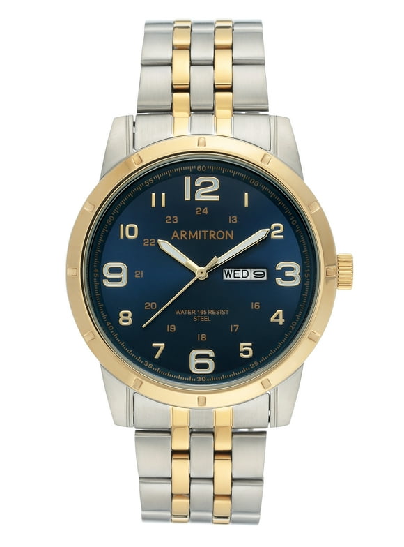 Armitron Men's Two-Tone and Navy Day Date Dress Watch