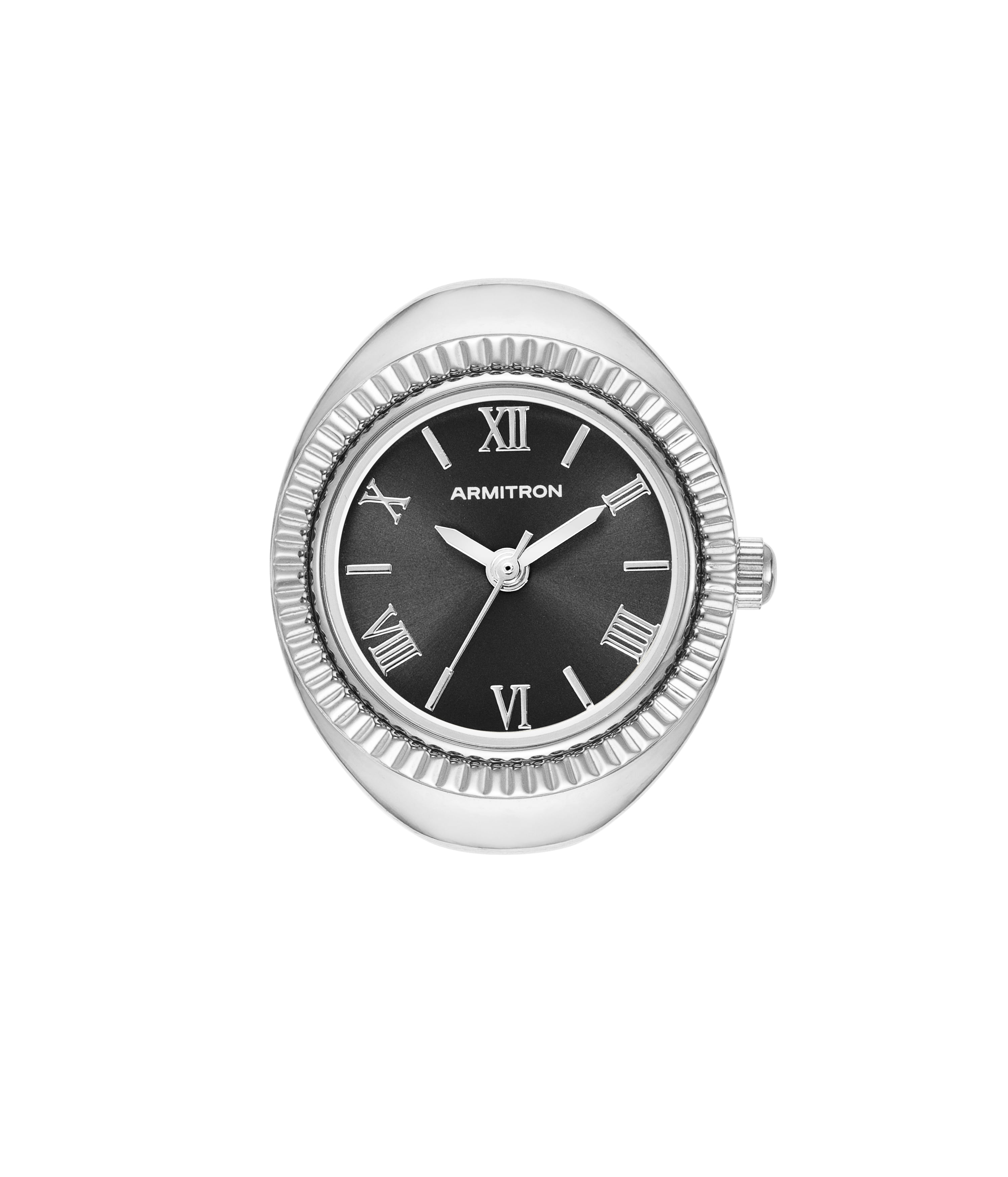Armitron Women's Silver-Tone Coin Edge Ring Watch Wristwatch