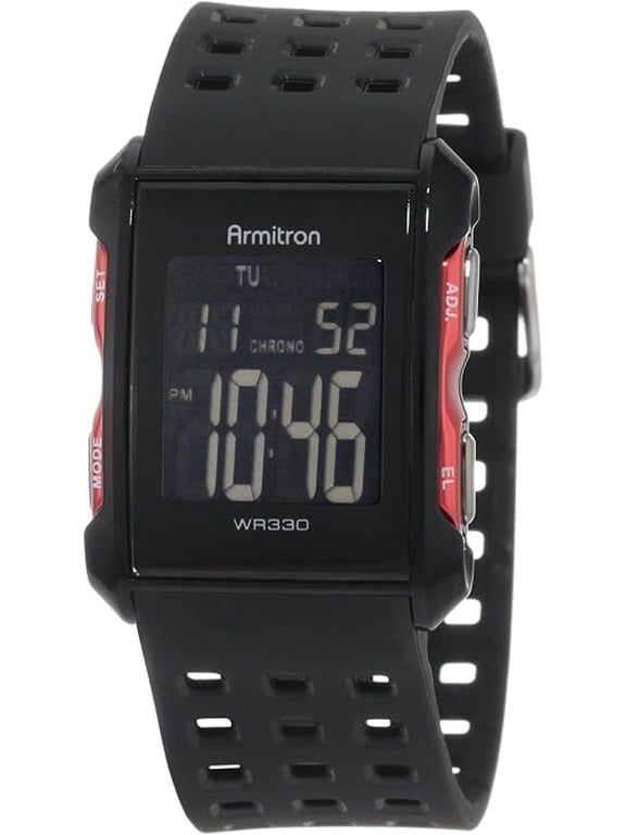 Sport Chronograph Black and Red Digital Mens Watch