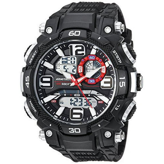 Armitron Sport Men's 20/5270BLK Analog-Digital Chronograph Black Resin Strap Watch