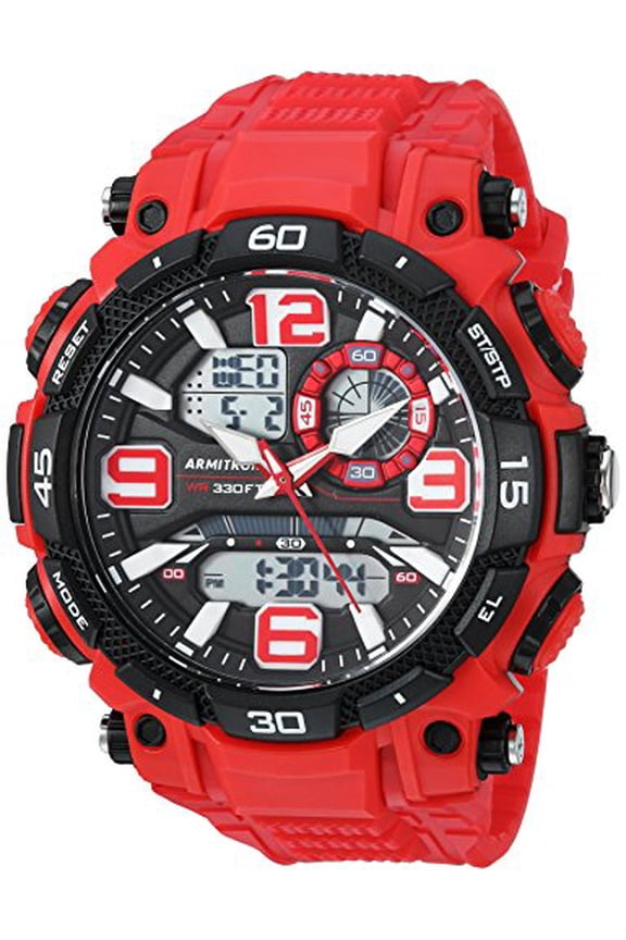 Sport Mens 205270Red Analogdigital Chronograph Red Resin Strap Watch
