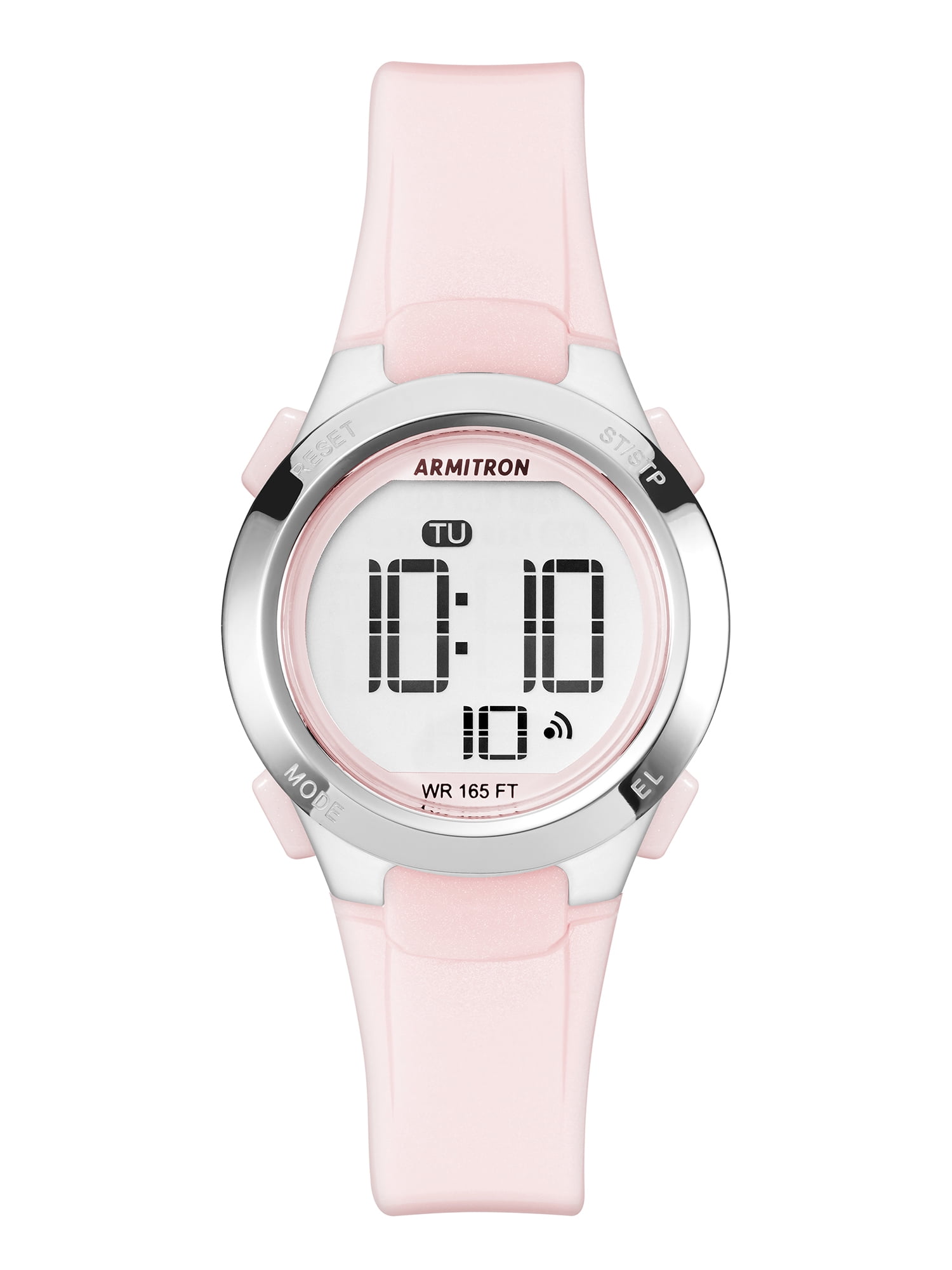 Vintage Armitron Pro Sport Pink Digital Watch Water Resistant 165ft Armitron Digital Pro Sport WR 165ft Pink Silicone Band Woman  main image 2