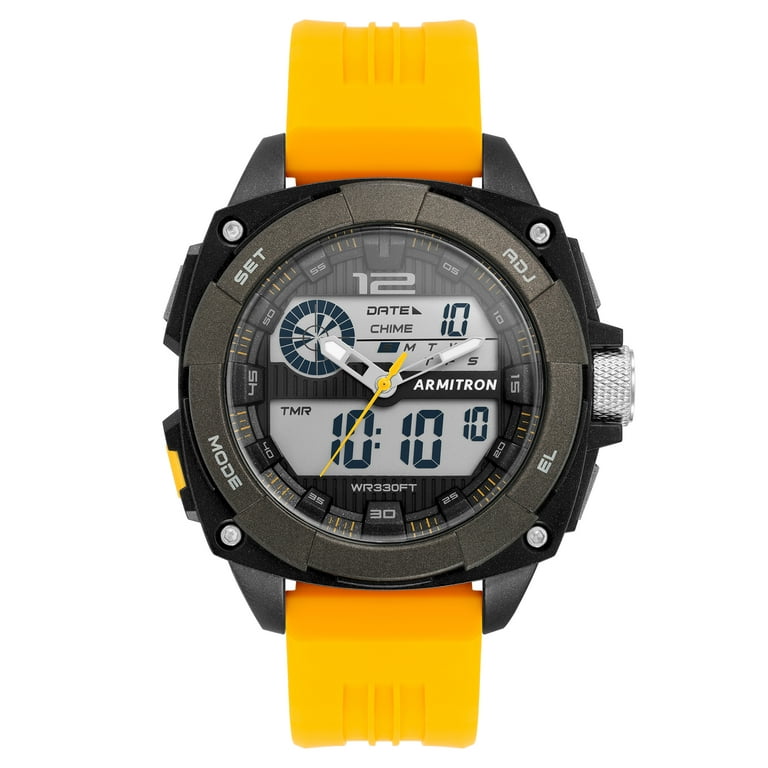 Armitron Unisex Sport Yellow Black Ana Digi Watch Walmart