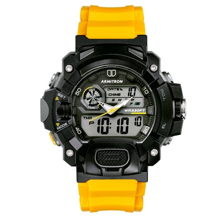 Armitron Unisex Adult Sport Yellow Black Digital Wristwatch
