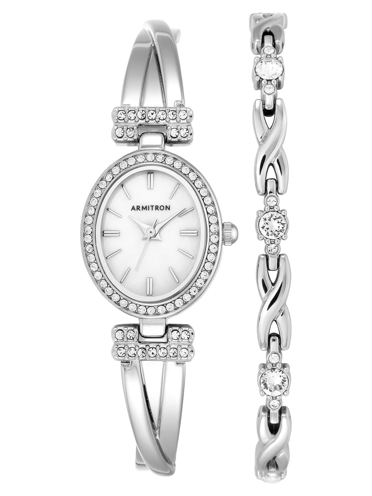 Armitron Women's Dress Oval Watch and Bracelet Set - Walmart.com