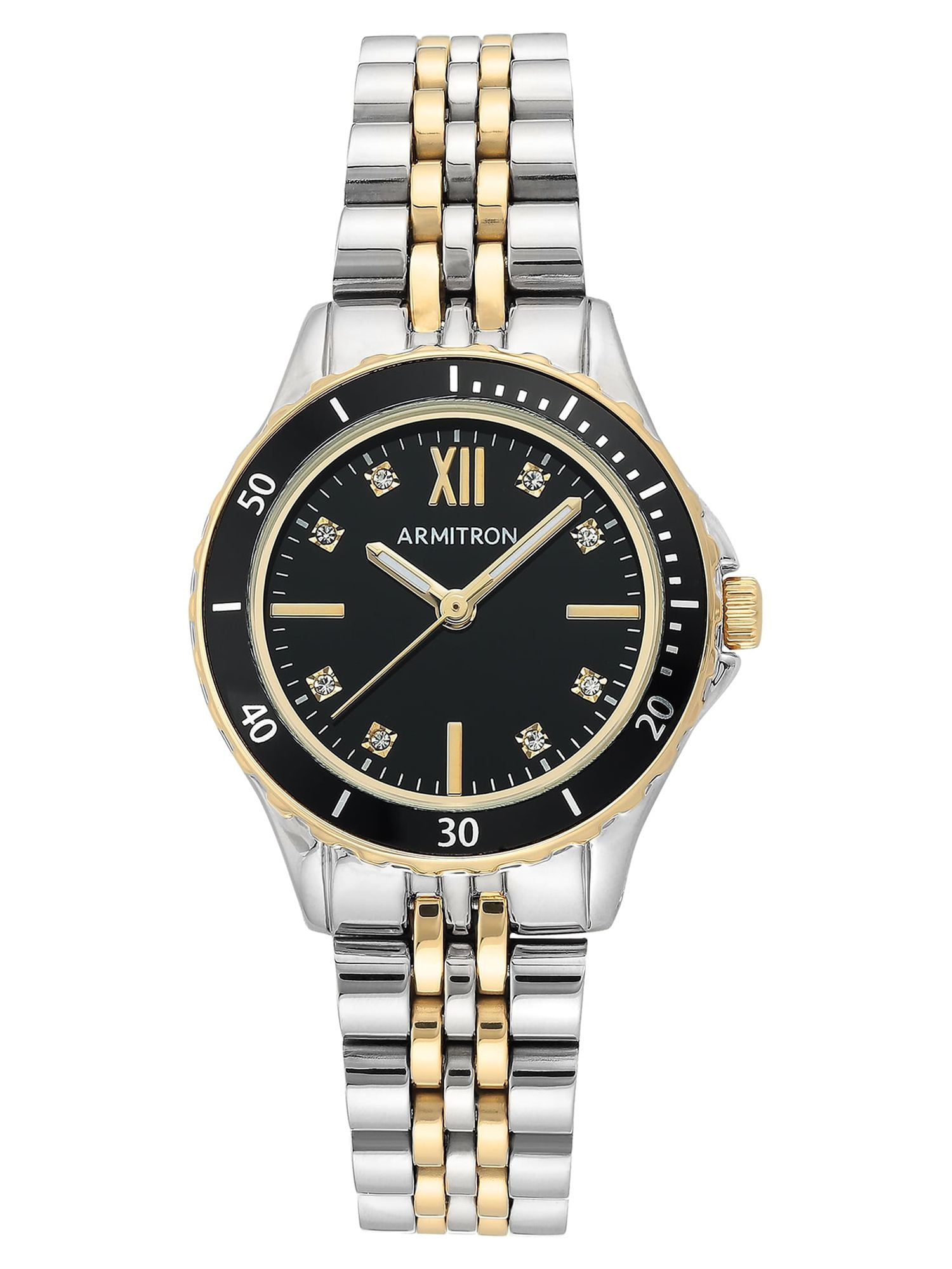 Elegant Two-Tone Analog Watch with Crystal Accents Jamaica Ubuy