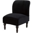 thumbnail image 1 of Armless Accent Chair Cover, Stretch Armless Slipper Chair Slipcover Soft Velvet Fabric Armless Chair Cover Slipcover Furniture Protector for Living Room Hotel (Black 1Pcs), 1 of 7