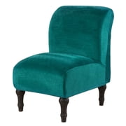 Armless Accent Chair Cover, Stretch Armless Slipper Chair Slipcover Soft Velvet Fabric Armless Chair Cover Slipcover Furniture Protector for Living Room Hotel (